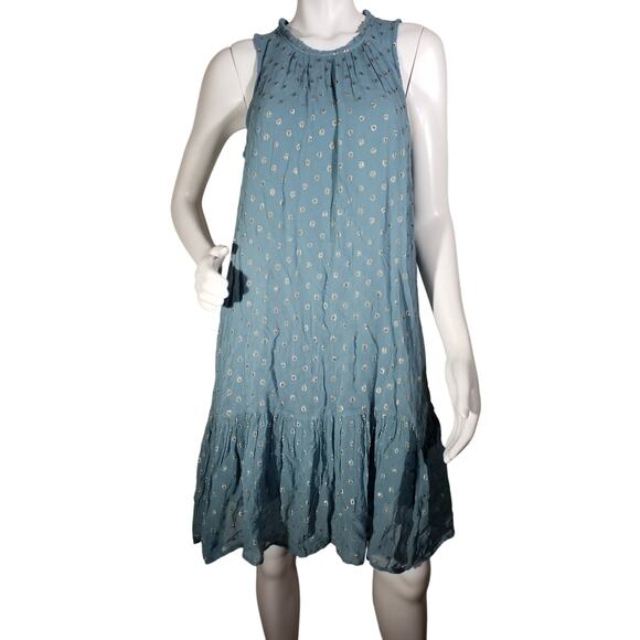 Anthropologie Natalie Flounced Womens Dress Size Small Sleeveless Metallic Tunic - Picture 1 of 6